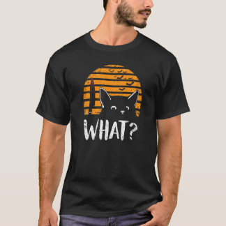 Cat What Halloween Murderous Cat With Knife Costum T-Shirt
