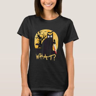 Cat What Knife Halloween Costume Funny Graphic Des T-Shirt