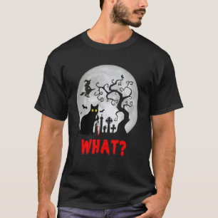 Cat What Murderous Black Cat In Graveyard With Kni T-Shirt