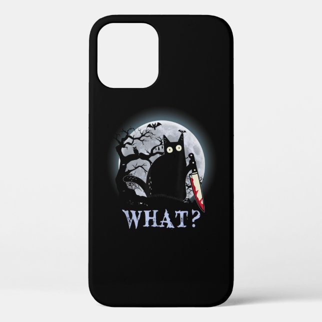 Cat What Murderous Black Cat With Knife Halloween Case-Mate iPhone Case (Back)