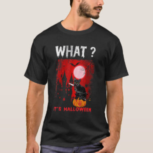 Cat What Murderous Black Cat with Knife Halloween T-Shirt