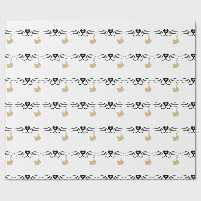 Cat whiskers wrapping paper (Flat)