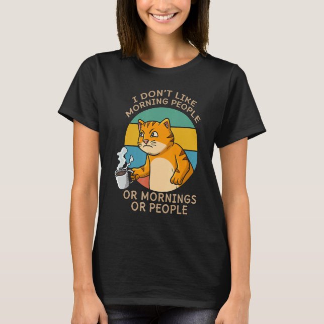 Cat Whisperer Drinking Coffee Caffeine Drinker T-Shirt (Front)