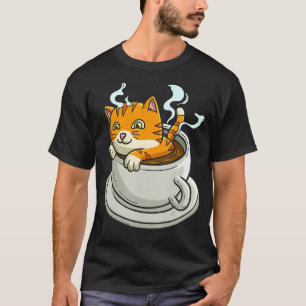 Cat Whisperer Drinking Coffee Caffeine Drinker T-Shirt