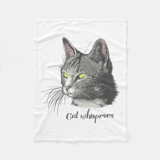 Cat Whisperer  Fleece Blanket (Front)