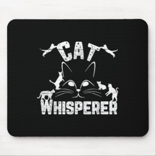 Cat Whisperer Funny Cat Lover Kitty Face Distresse Mouse Pad