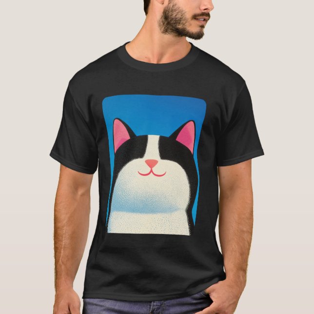 Cat White and Black T-Shirt (Front)