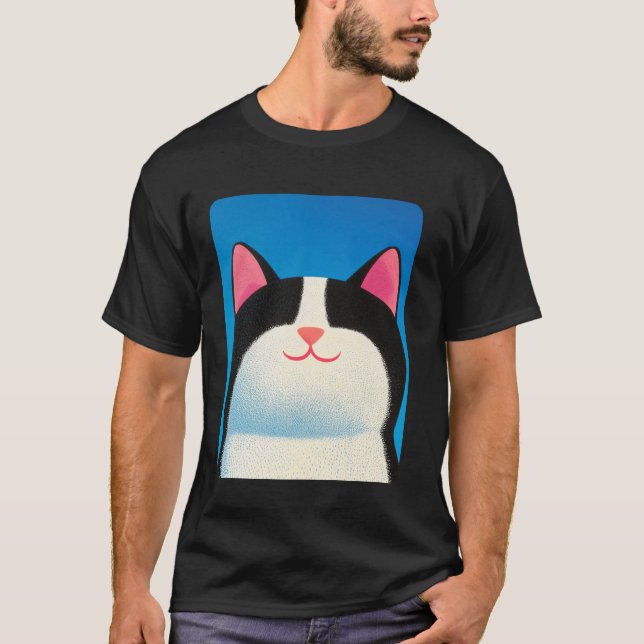 Cat White and Black T-Shirt (Front)