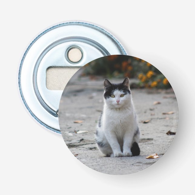 Cat, White, Pet Bottle Opener (Front)