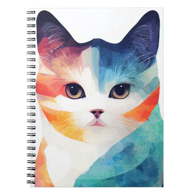 Cat Wild Nature Animal Color Art Painting Notebook (Front)