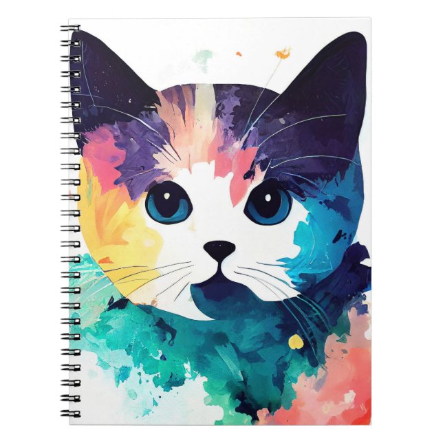 Cat Wild Nature Animal Color Art Painting Notebook (Front)