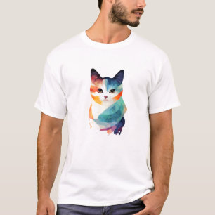 Cat Wild Nature Animal Colours Art Paint T-Shirt