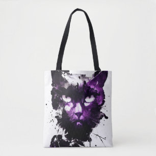 Cat Wild Nature Free Spirit Art Brush Painting Tote Bag