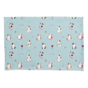 Cat & Wine Pillowcase: Fun Design for Cat Lovers Pillowcase