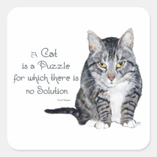 Cat Wisdom - a Cat is a Puzzle Square Sticker