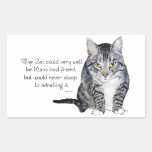 Cat Wisdom - and Friendship Rectangular Sticker
