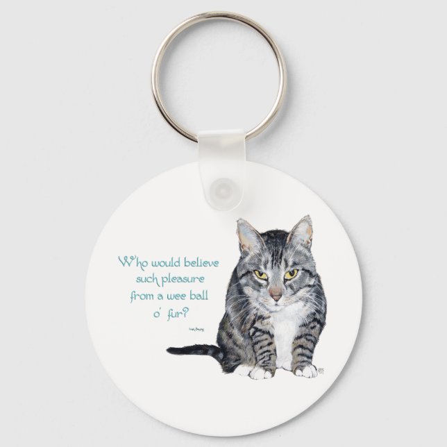 Cat Wisdom - Who would believe? Key Ring (Front)