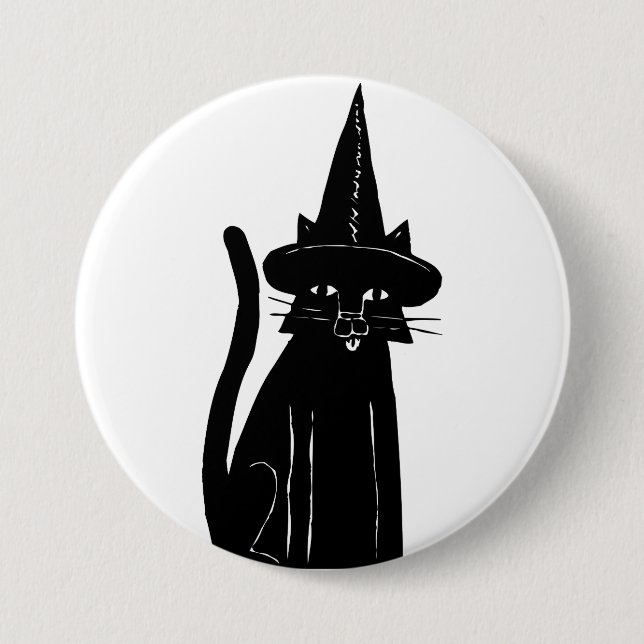 Cat Witch 7.5 Cm Round Badge (Front)