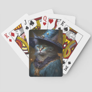 Cat Witch Fantasy Art Playing Cards