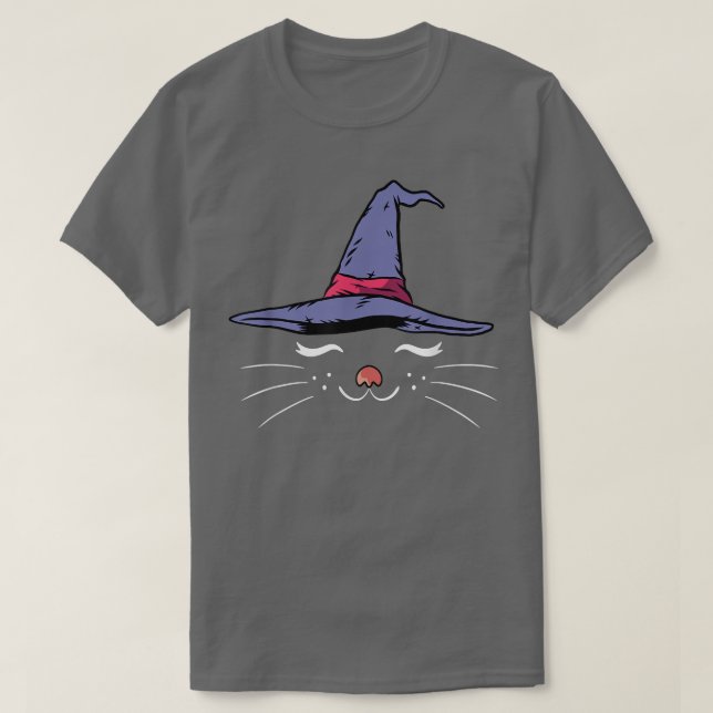 Cat Witch Lazy Halloween Costume Cute Kitty Kitten T-Shirt (Design Front)