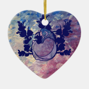 Cat Witch Moon Goddess Wiccan Cat Person Card Ceramic Tree Decoration