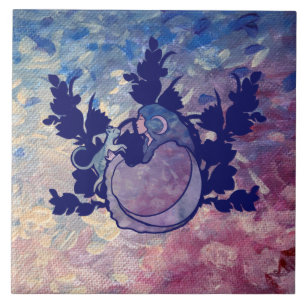Cat Witch Moon Goddess Wiccan Cat Person  Invitati Tile