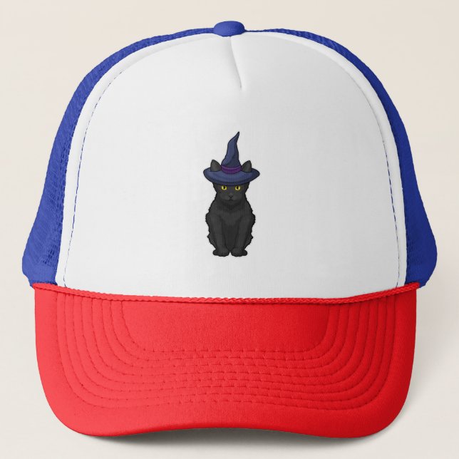 Cat Witch Trucker Hat (Front)