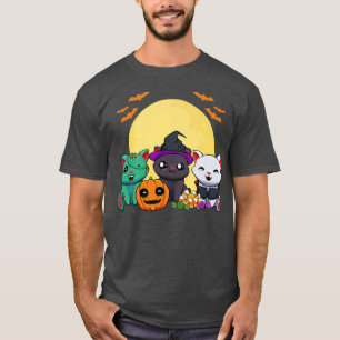 Cat Witch Zombie Vampire Lazy Halloween Costume Cu T-Shirt