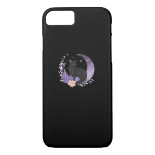 Cat Witchy Moon Flowers Pastel Goth Goblincore Case-Mate iPhone Case