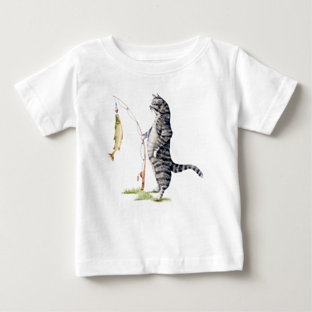 Cat with a Fish Baby T-Shirt (Front)