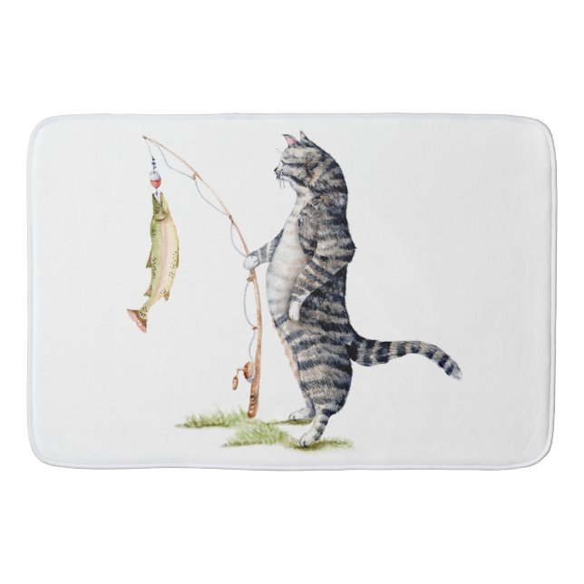 Cat with a Fish Bath Mat (Front)