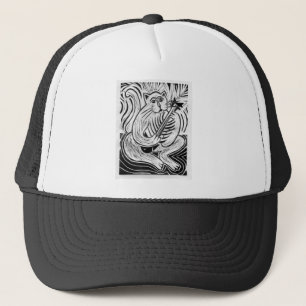 Cat with a Fish Guitar Trucker Hat
