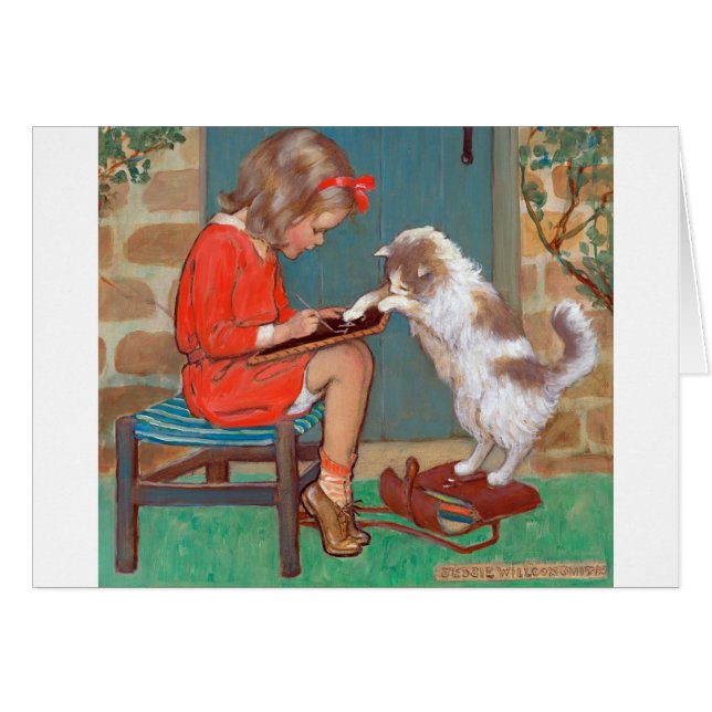 Cat with a Girl, Jessie Willcox Smith (Front Horizontal)