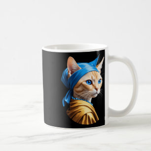 Cat With A Pearl Earring In Clical Portrait Style  Coffee Mug