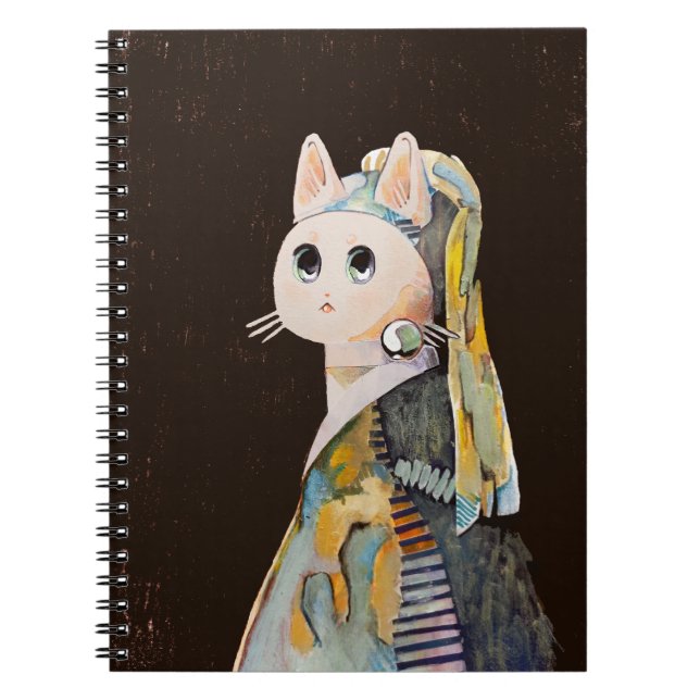 Cat with a Pearl Earring - Spirral Notebook (Front)