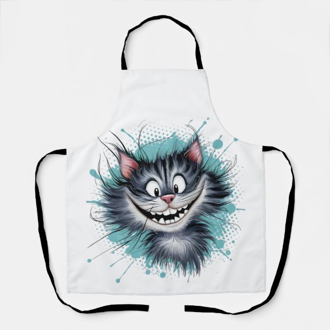 Cat with a smile. apron (Front)