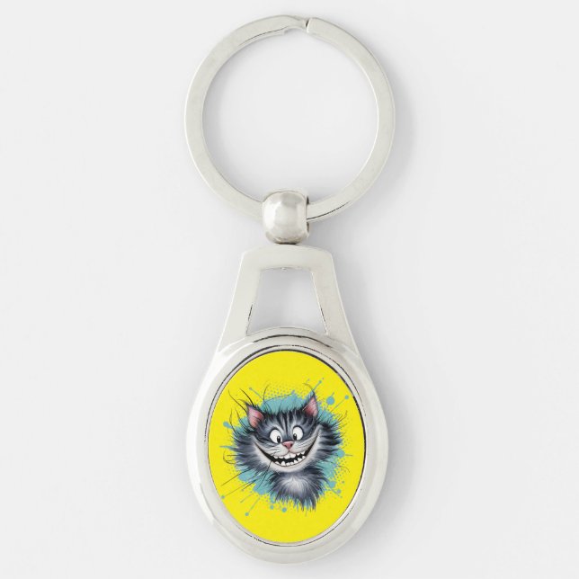 Cat with a smile. key ring (Front)