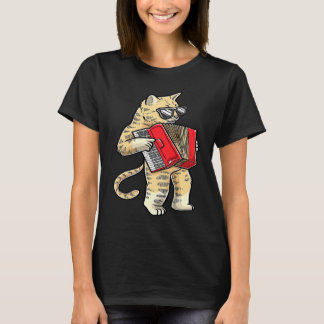 Cat With Accordion Accordionist Musician Accordion T-Shirt