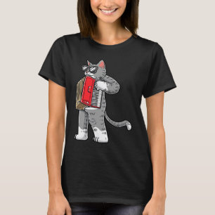 Cat With Accordion Accordionist Musician Accordion T-Shirt