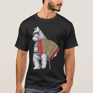 Cat With Accordion Instrument Accordionist Accordi T-Shirt