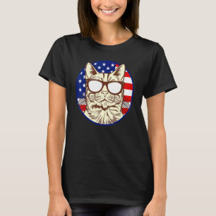 Cat With America Flag I Cat   American Flag   Cat T-Shirt