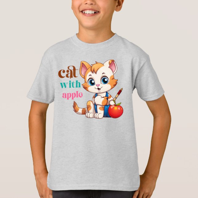 Cat With Apple-85242 T-Shirt (Front)
