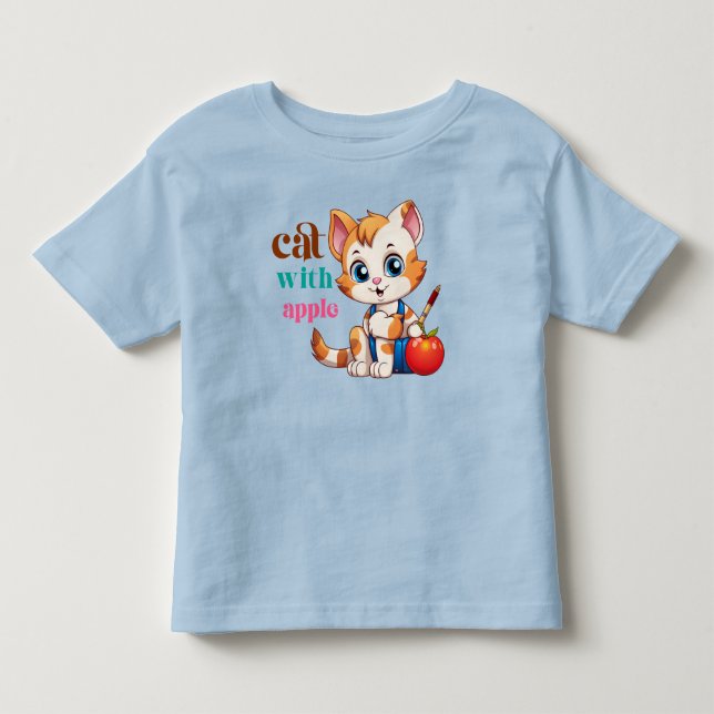 Cat With Apple-85242 Toddler T-Shirt (Front)