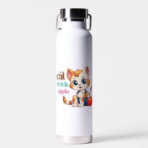Cat With Apple-85242 Water Bottle