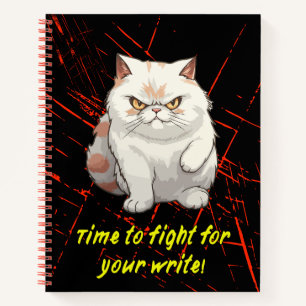 Cat with Attitude Pun Fun journal notebook