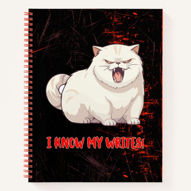 Cat with Attitude pun fun writer journal notebook (Front)