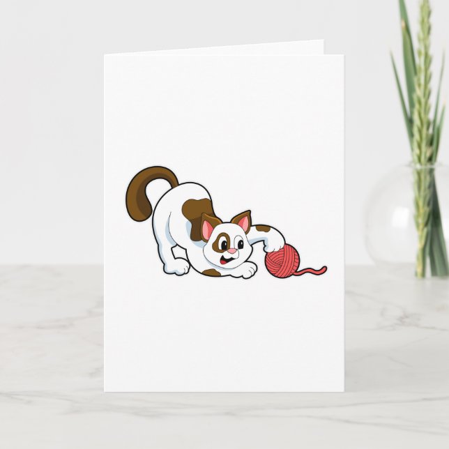 Cat with Ball of Wool Card (Front)