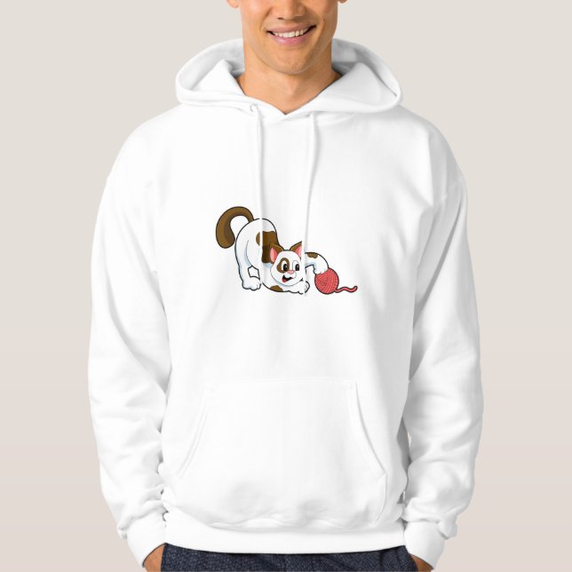 Cat with Ball of Wool Hoodie (Front)