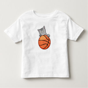 Cat with Basketball Toddler T-Shirt