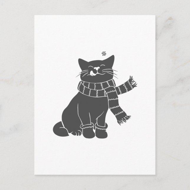 Cat with beauty scarf - Choose background colour Postcard (Front)